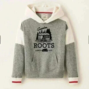 🆕 NWT! ROOTS Cabin Kanga  Hoodie | Gray Oat Pepper | Size 2XL Girl’s/Youth